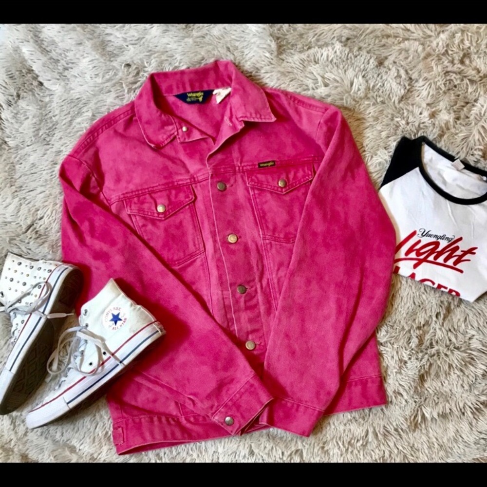 Red Vintage Wrangler Denim Jacket